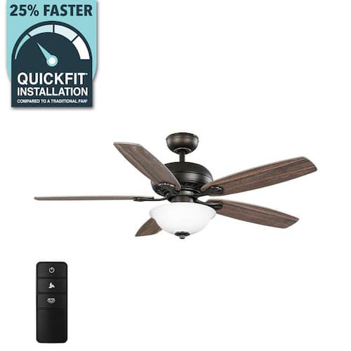 Southwind II 52 in. Indoor LED Bronze Ceiling Fan with Light Kit, Reversible Blades and Remote Control Ceiling Fans With Lights