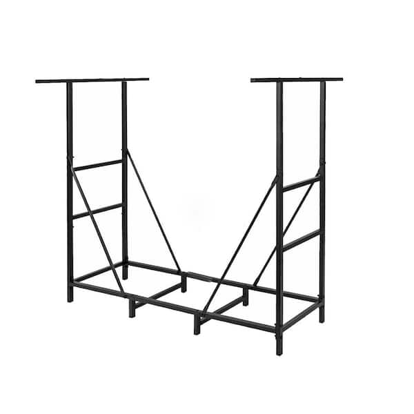 Adjustable Firework Racks 48 in. Adjustable Heavy Duty Outdoor Firewood Rack with Firewood Bag ...