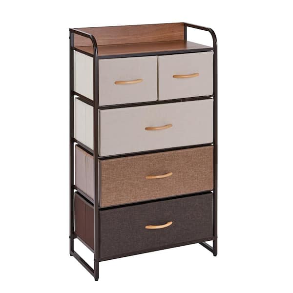 DANYA B Ciana Brown Shades 5 Drawer Wide Modern Dresser