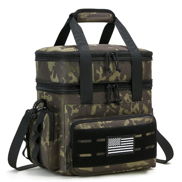 21 qt.Double Deck Expandable Insulated Lunch Bag for Men, Camo