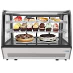 35 in. W 5.6 cu. ft. Commercial Countertop Refrigerator Display Case in Stainless Steel