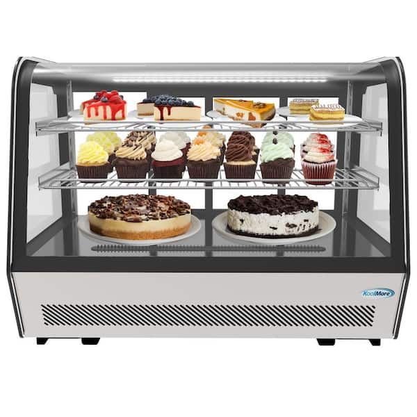 Koolmore 35 in. W 5.6 cu. ft. Commercial Countertop Refrigerator Display Case in Stainless Steel