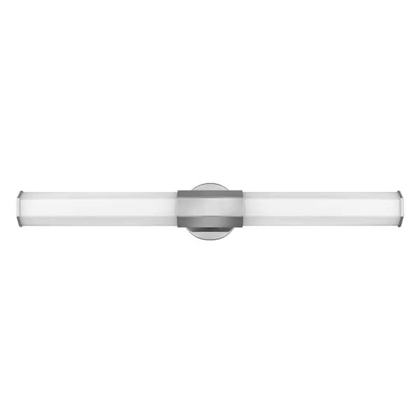 HINKLEY - Hinkley Facet 32 in. 3-Light in Polished Nickel Integrated LED Vanity Light with Invisimount 40-Watt Bath