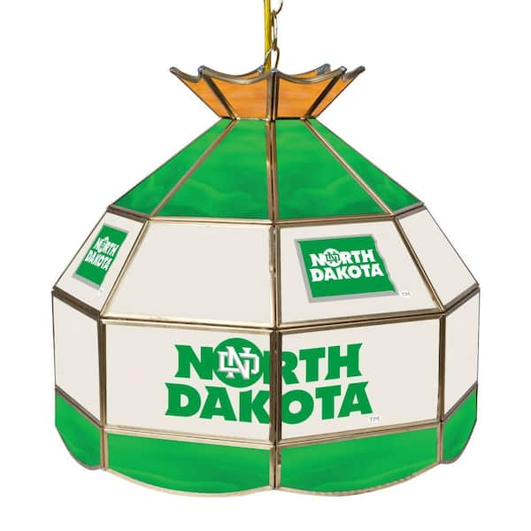 Trademark University of North Dakota 16 in. Gold Hanging Tiffany Style Billiard Lamp