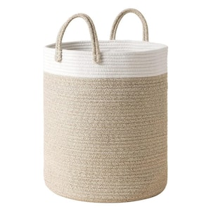 White and Yellow Woven Basket Rope Storage Baskets