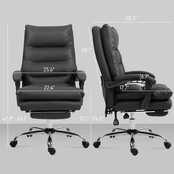 Vinsetto Massage Office Chair, Computer Desk Chair, Heated Reclining Chair  with Footrest, Microfiber, Black 921-674V80BK