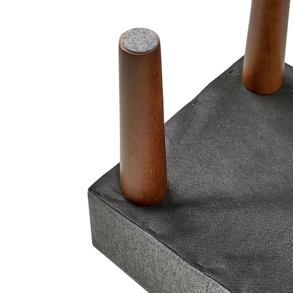 Small Foot Rest Ottoman, Linen Foot Stool with Legs for Desk, Sofa, Living Room, Entryway-Gray Stool Style 1