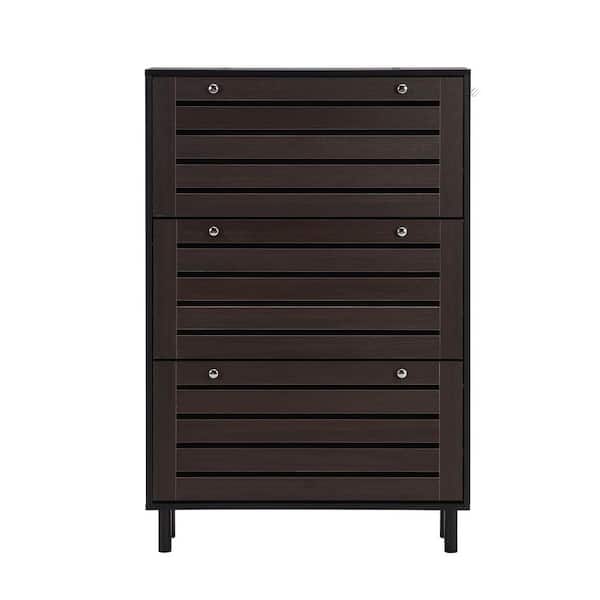 Unbranded 31.5 in. W x 9.4 in. D x 47.6 in. H Multi-Colored Shoe Cabinet Linen Cabinet 3 Flip Drawers and 3 Hanging Hooks