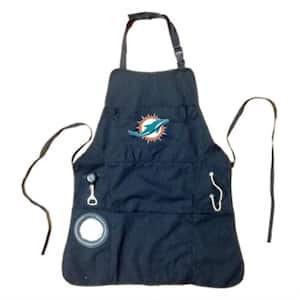 Miami Dolphins NFL 24 in. x 31 in. Cotton Canvas 5-Pocket Grilling Apron with Bottle Holder