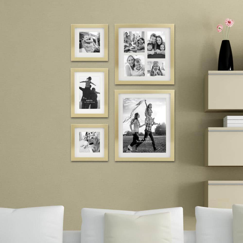 Elegance in Silver: Classic 5-Piece Aluminum Wall Frame Set