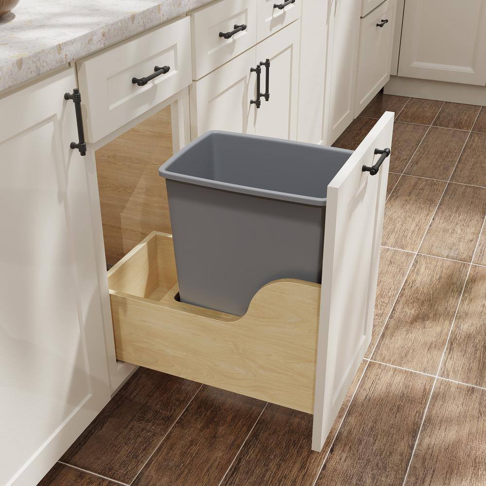 Orion Gray 35 Qt. Plastic Pull-Out Trash Bin Replacement