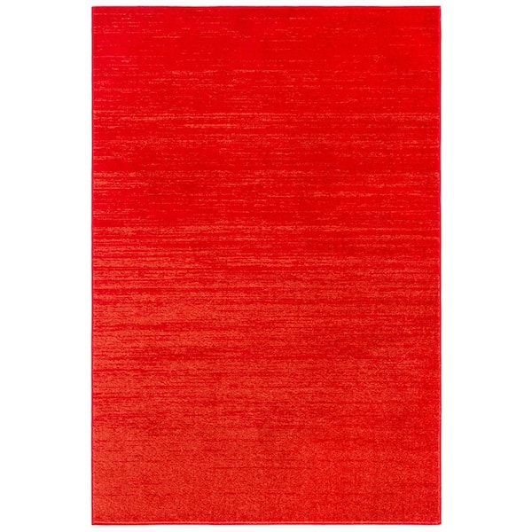 Adirondack Red/Gray Solid Color 6 ft. x 9 ft. Striped Area Rug
