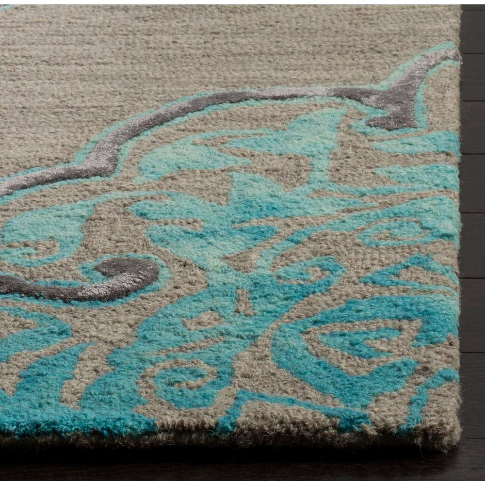 Hand-Tufted Elegance 4' x 6' Gray Wool and Silk Area Rug