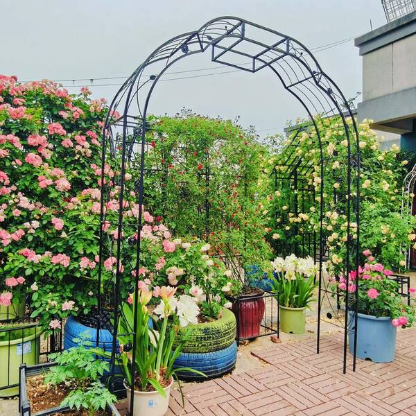 98.4 in. x 74.4 in. Metal Garden Arbor,Garden Arch Arbor,Garden