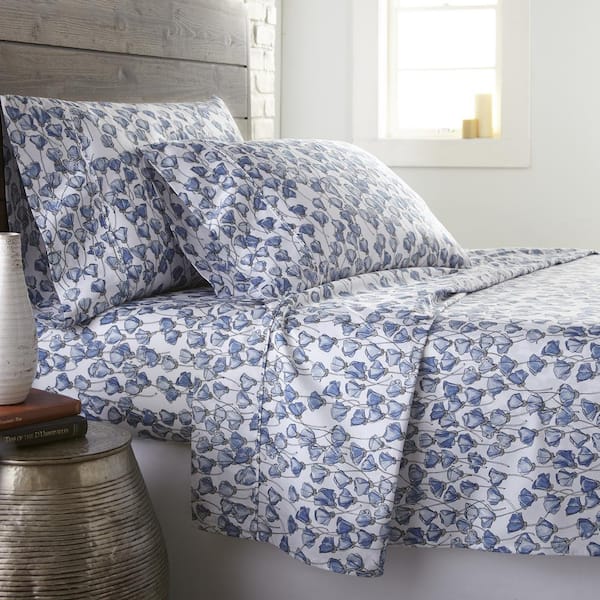 Southshore Fine Linens Forevermore 22 in. Extra Deep 4-Piece Blue Pocket 300-Thread Count Cotton Queen Sheet Set