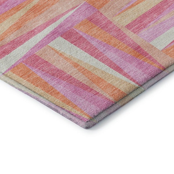 Mayfield Premium Machine Washable Abstract AMF1012 Blush 10 ft. x 14 ft. Area Rug