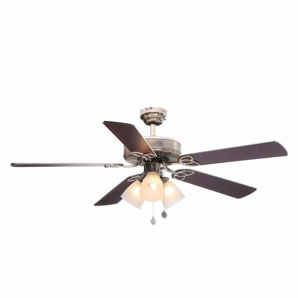 Westinghouse Vintage 52 in. Indoor Brushed Nickel Finish Ceiling Fan