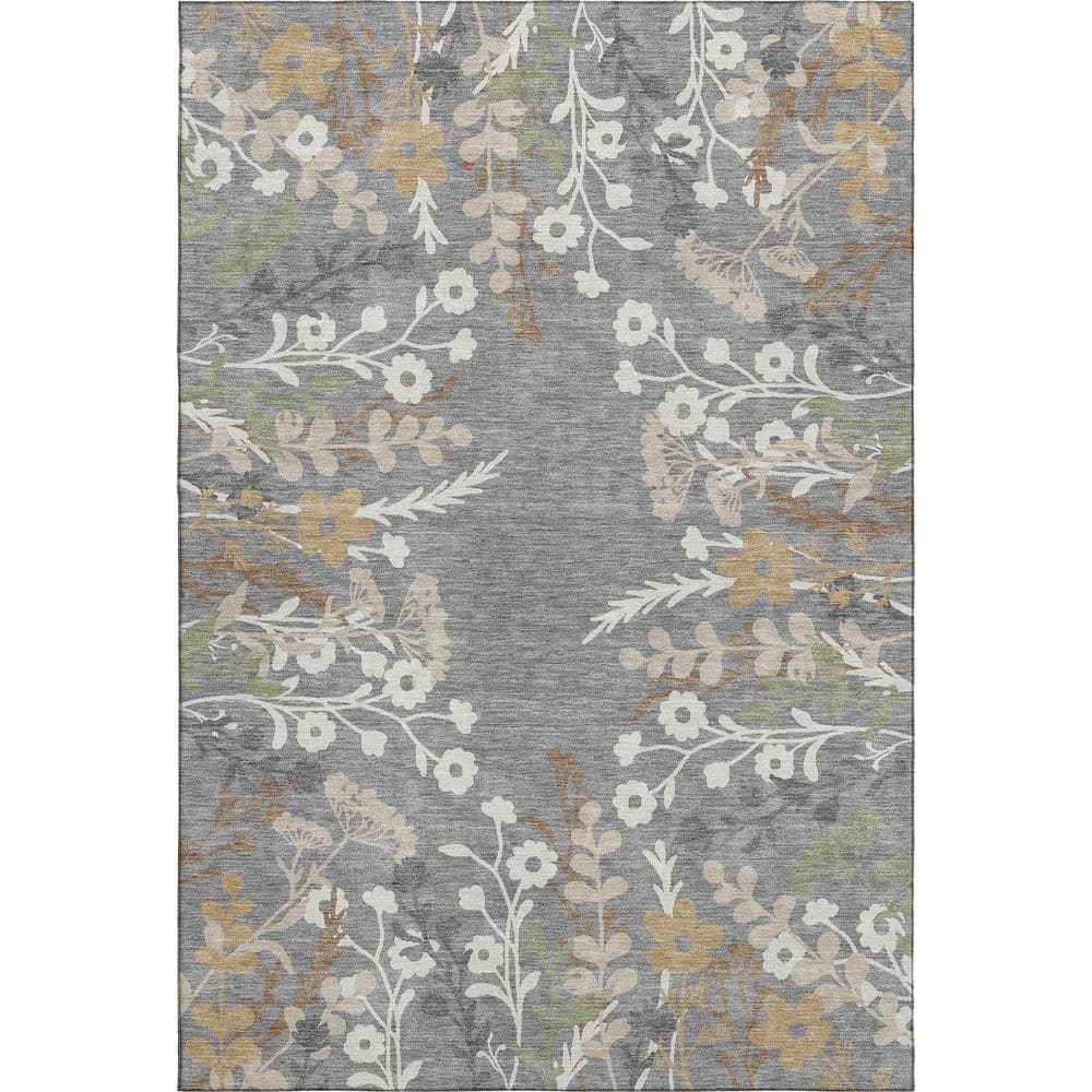 Mayfield Premium Machine Washable Abstract AMF2334 Gray 5 ft. x 7 ft. 6 in. Area Rug price history on PriceWatchPro