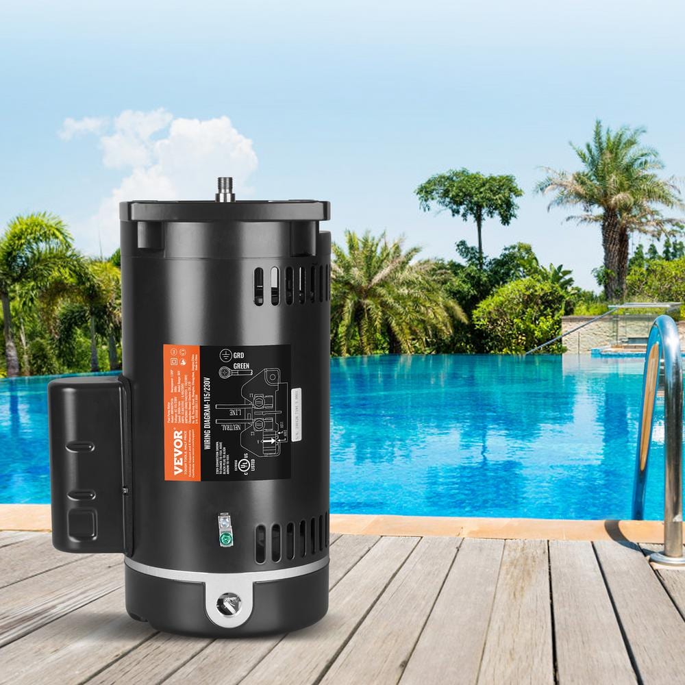 VEVOR Black Steel 1.5 HP Pool Pump Motor