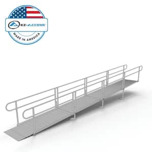 PATHWAY 24 ft. Straight Aluminum Wheelchair Ramp Kit with Solid Surface Tread and 2-Line Handrails