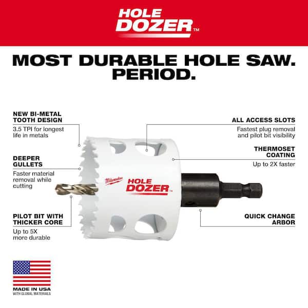 4 in. HOLE DOZER Bi-Metal Hole Saw with 3/8 in. Arbor and Pilot Bit 4 in. HOLE DOZER Bi-Metal Hole Saw with 3/8 in. Arbor and Pilot Bit
