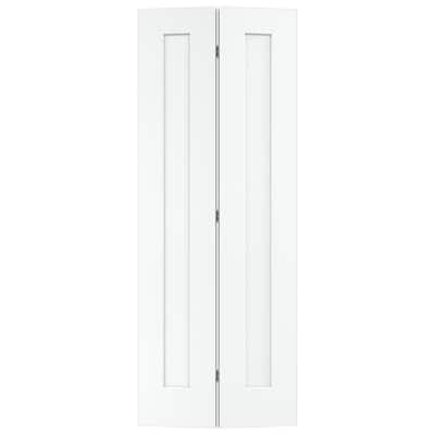 32 in. x 80 in. Madison White Painted Smooth Molded Composite Closet Bi-fold Door