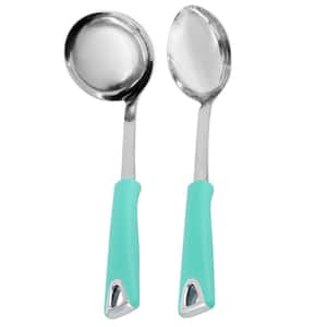 Drexler 2-Piece Ladle and Serving Spoon Kitchen Tool Set in Turquoise