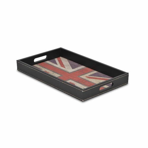 HomeRoots Amelia 15.75 in. W x 1.75 in. H x 9.5 in. D Rectangle Black MDF Dinnerware and Serving Storage