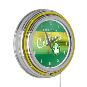 Boston Celtics Yellow Hardwood Classics Lighted Analog Neon Clock