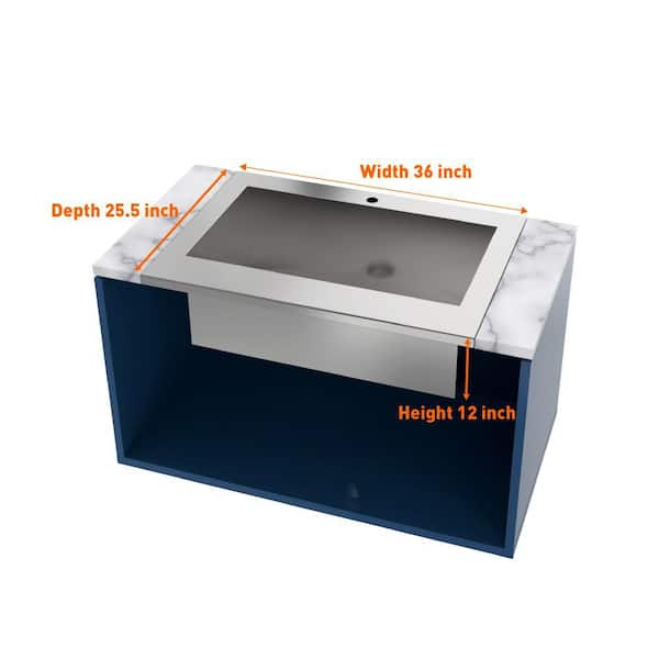 Glacier Bay 25.5 in. D x 36 in. W Drop-in Stainless Steel Laundry