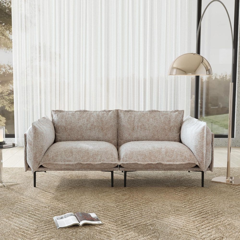 Magic Home Modern 75 in. 2-Seater Tapered Arm Velvet Loveseat