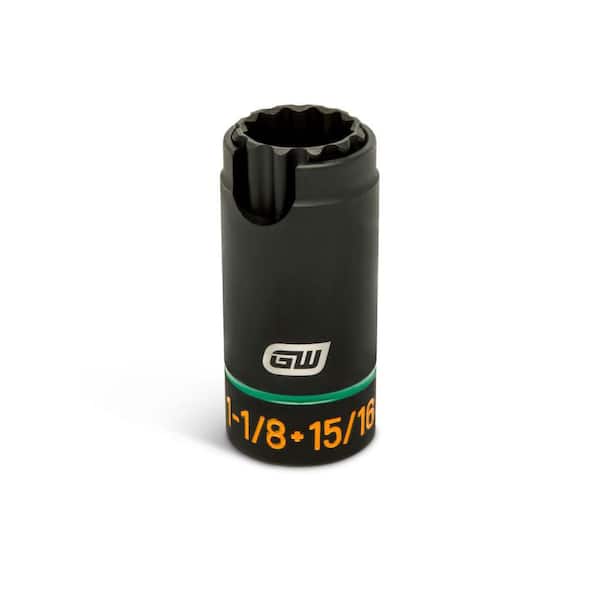 1/2 in. Drive 3-in-1 Lineman 15/16 in. x 1-1/8 in. 12-Point Slotted Deep Impact Socket