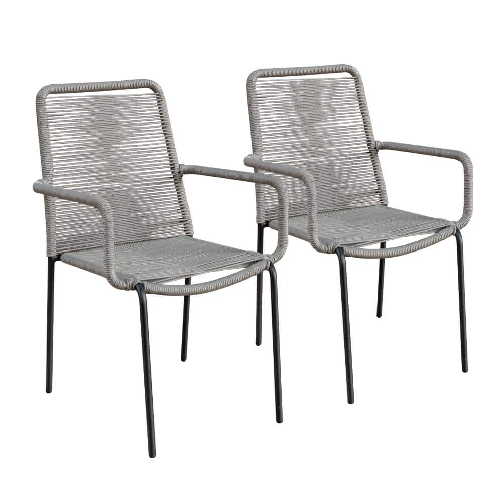 Palaio Stackable Rope Woven Outdoor Dining Chair in Light Brown (Set of 2) price history on PriceWatchPro