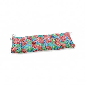 Floral Rectangular Outdoor Bench Cushion in Pink