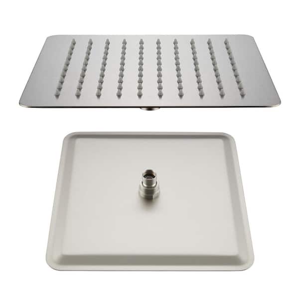 Boyel Living 1-Spray Pattern with 2.5 GPM 12 in. Wall Mount Ceiling Mount Fixed Shower Head in Brushed Nickel-C