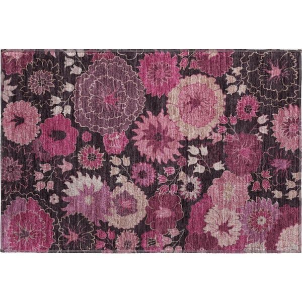 Mayfield Premium Machine Washable Abstract AMF2295 Blush 3 ft. x 4 ft. Area Rug