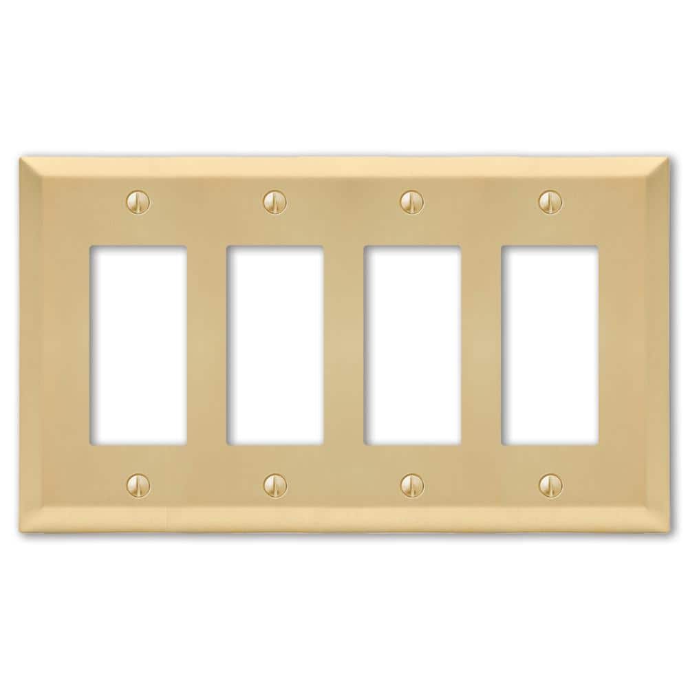 Satin Brass Quad Rocker Steel Wall Plate