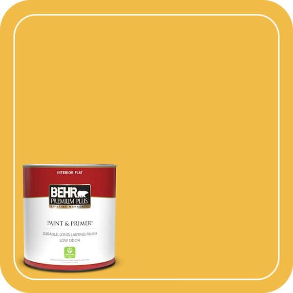 BEHR PREMIUM PLUS 1 qt. #P280-6 Bling Bling Flat Low Odor Interior Paint & Primer