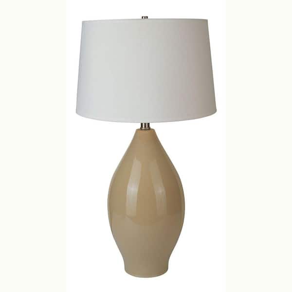 ORE International 28 in. Ceramic Beige Table Lamp