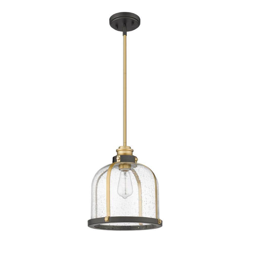 Bronze and Brass 12" Glass Dome Pendant Light