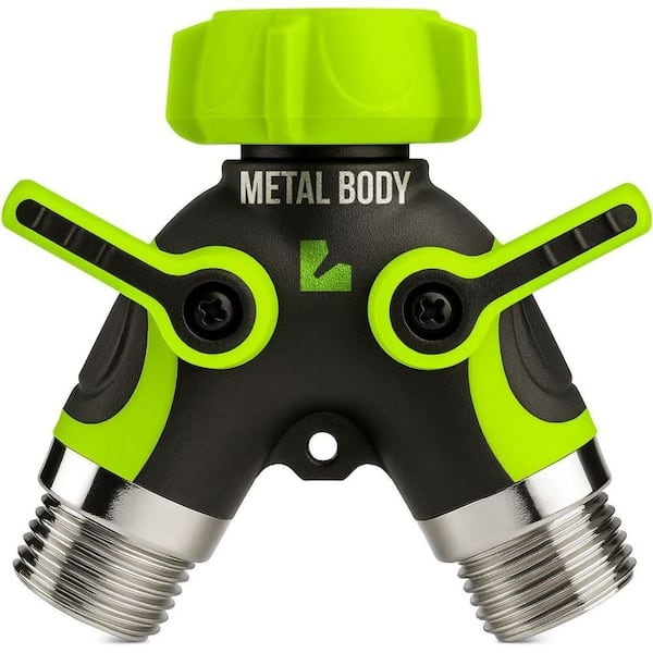 3/4 in 2 Way Heavy Duty-Leakproof Full Metal Body Faucet Spigot Splitter