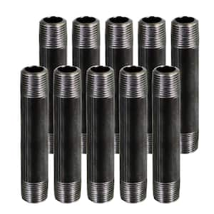 Black Steel Pipe, 3/8 in. x 6 in. Nipple Fitting (Pack of 10)