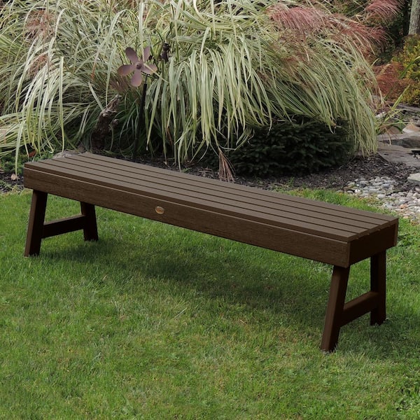 Backless 60 in. Oak Wood Outdoor Bench