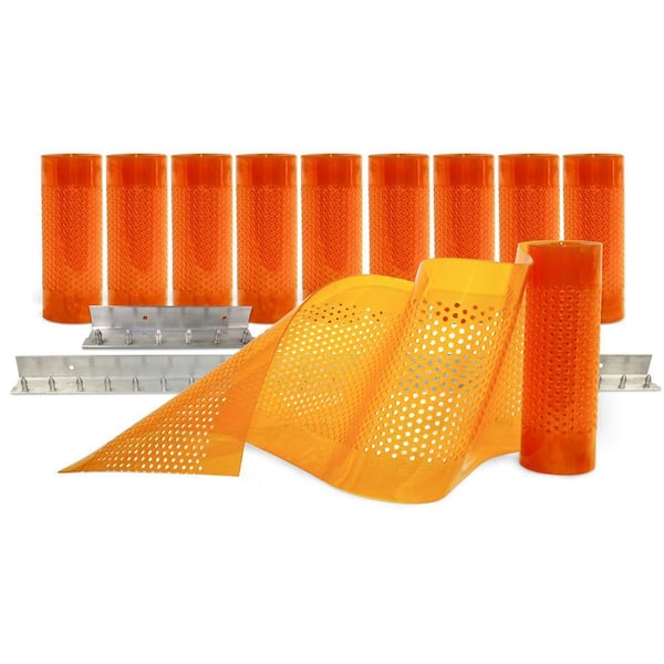Aleco AirStream Insect Barrier 5 ft. x 8 ft. Amber PVC Strip Door Kit