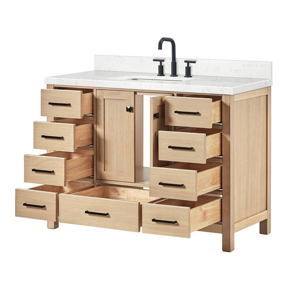 Cambridge 48.25" Oak Single Sink Vanity with Quartz Top