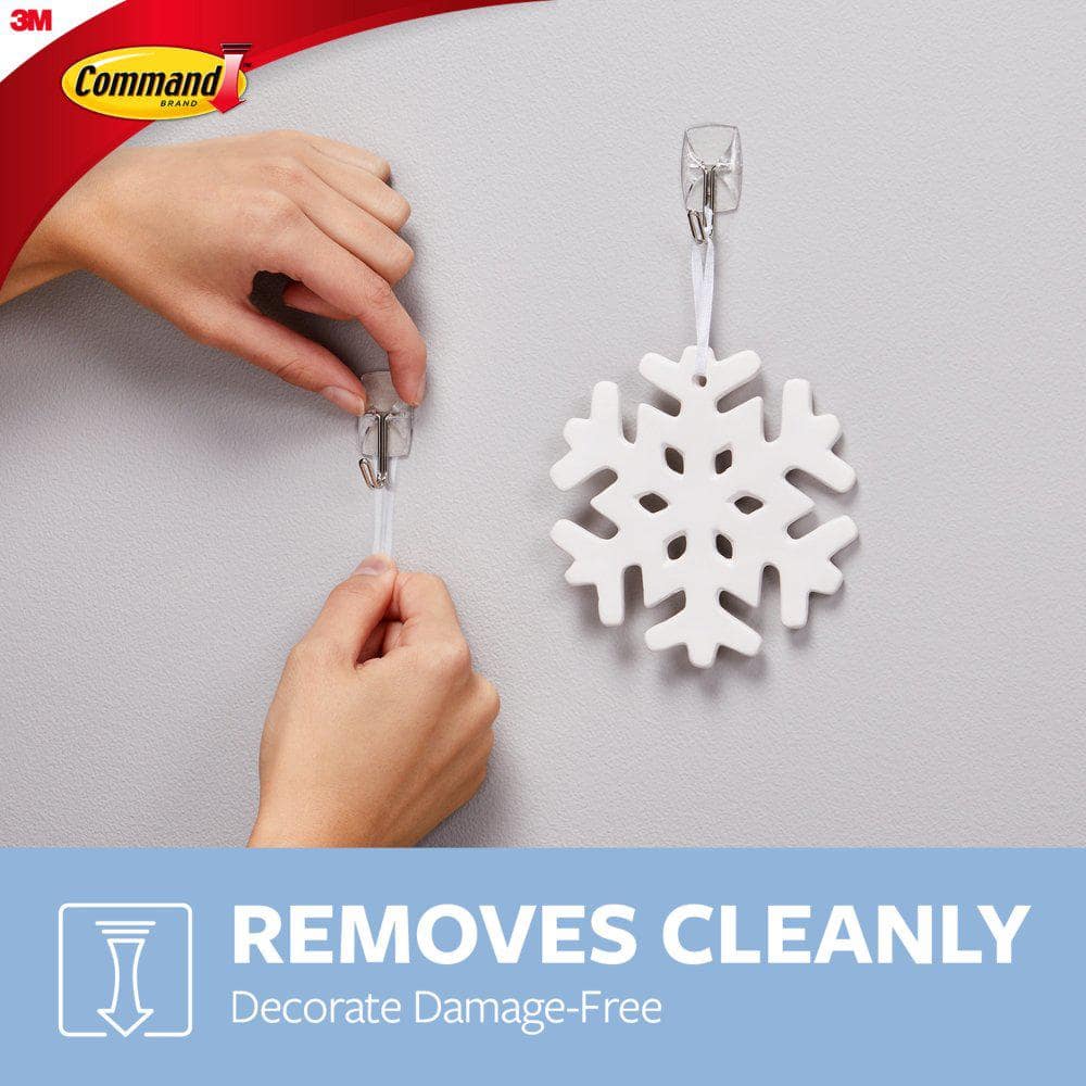 Clear Small Wire Hooks with Adhesive Strips, 9 Pack