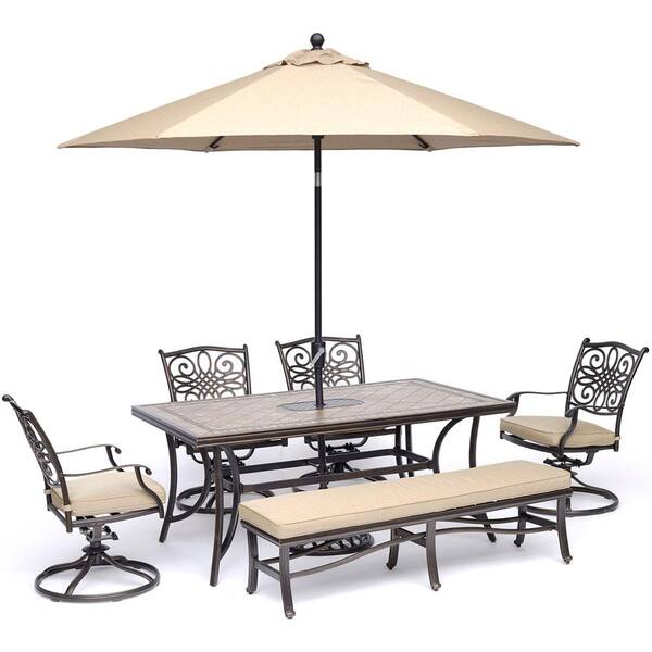 home depot patio dining set with umbrella