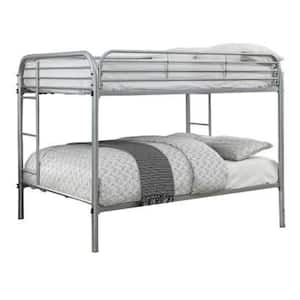 Opal Transitional Style Silver Color Metal Full Over Full Bunk Bed
