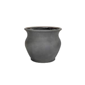 10.25 in. Dia x 9 in. H. Smooth Cement Cast Stone Belly Pot