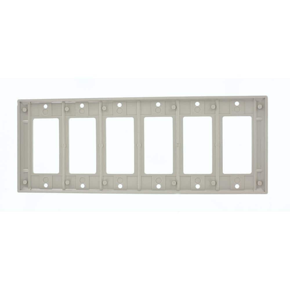 Gray 6-Gang Thermoset Plastic Wall Plate